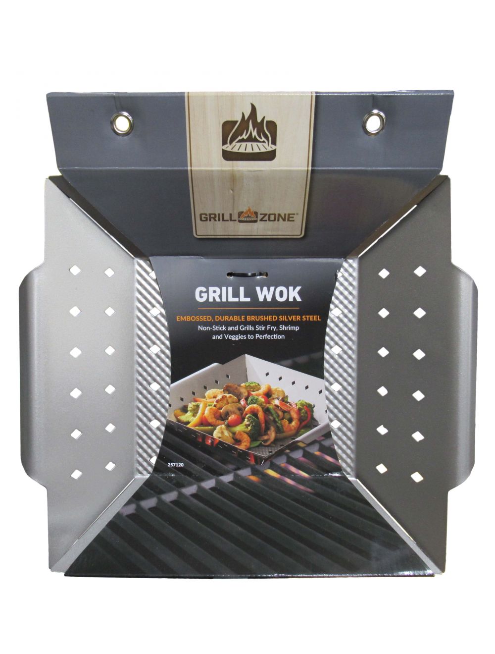 Brushed Silver, Non-Stick Embossed Wok Topper