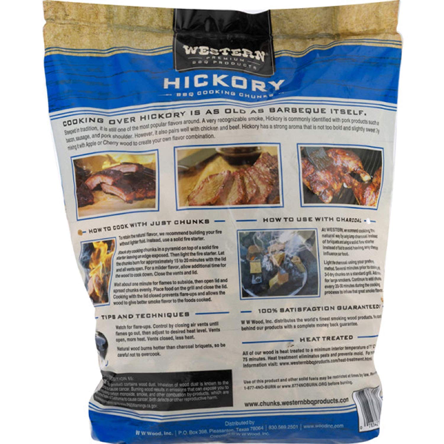 Western, Hickory Chunks / ก้อนไม้หอมรมควันเวสเทิร์นกลิ่นฮิคกอรี่ (78055)